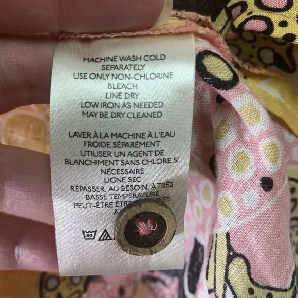 Anthropologie Maeve Printed Buttondown Surf Shirt Novelty Women XS NWOT Ink Dots - Picture 10 of 16